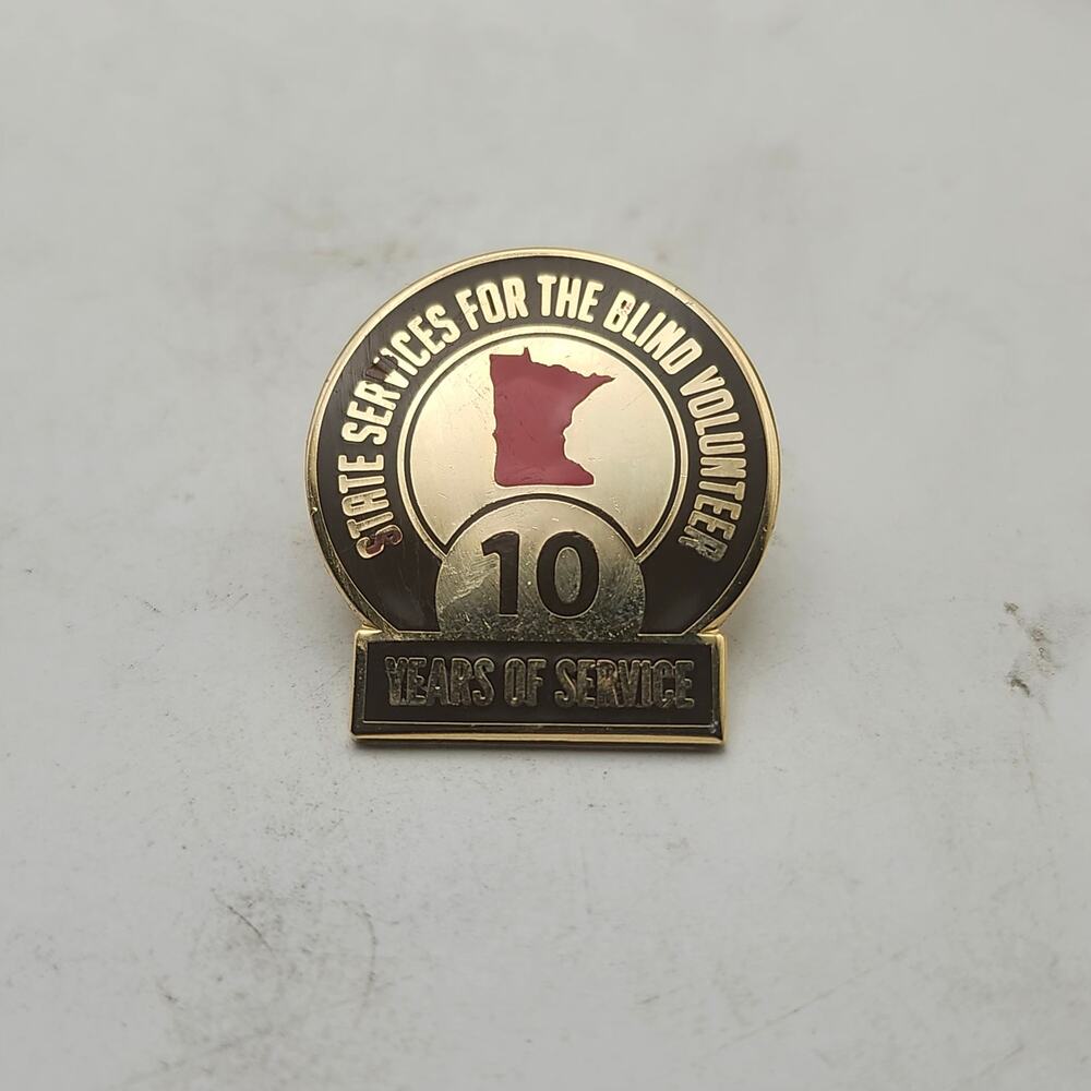 Minnesota State Blind Services Volunteer Ten Year Recognition Award Lapel Pin